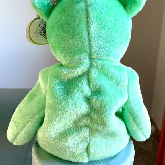 1999 4229 Retired Kicks Green Soccer Teddy Bear Plush Ty Beanie Baby MWMT - Picture 3 of 7